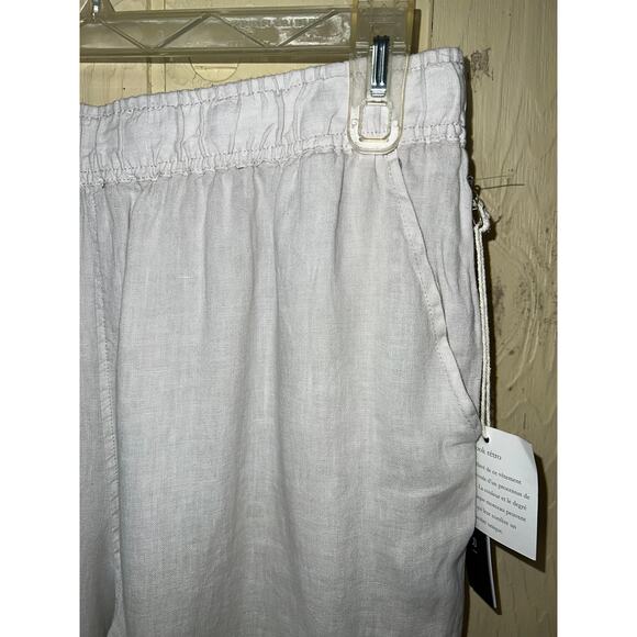 Ruby Rd. Pants Womens 10 Linen Blend Ankle Crop Straight Leg Quite Luxury Tan - Picture 7 of 10